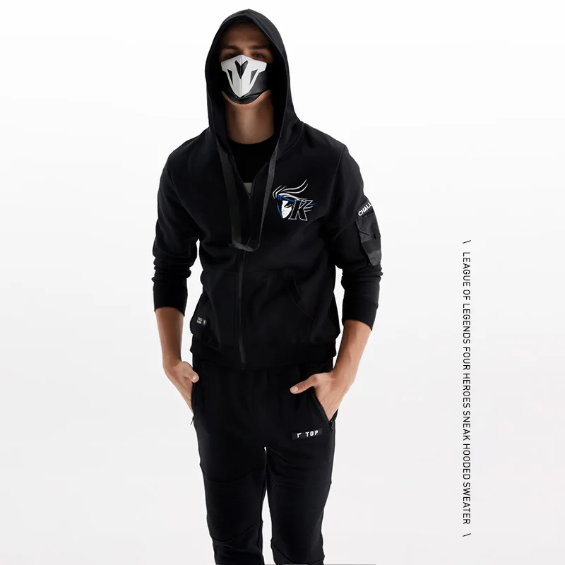 TEE7 GG серия best king sneaking assassin night running sports edition kai ying Мужской Хлопковый жилет на молнии с капюшоном модные толстовки с капюшоном