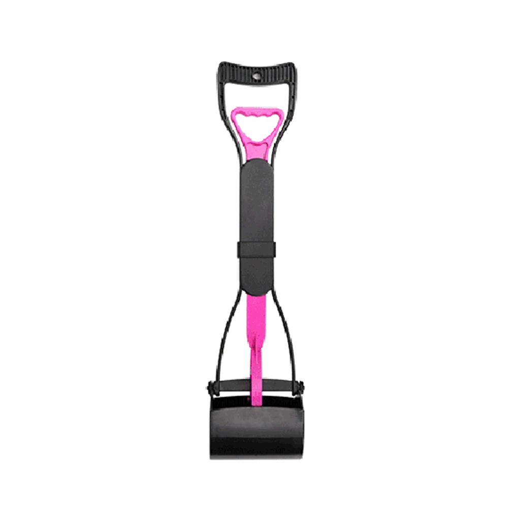 Розовый Длинная ручка Pet Pooper Scooper захват, совок для уборки собачьих экскрементов для уборки животных мешки для мусора для собак, щенков, кошек инструменты для уборки отходов на открытом воздухе - Цвет: Розовый