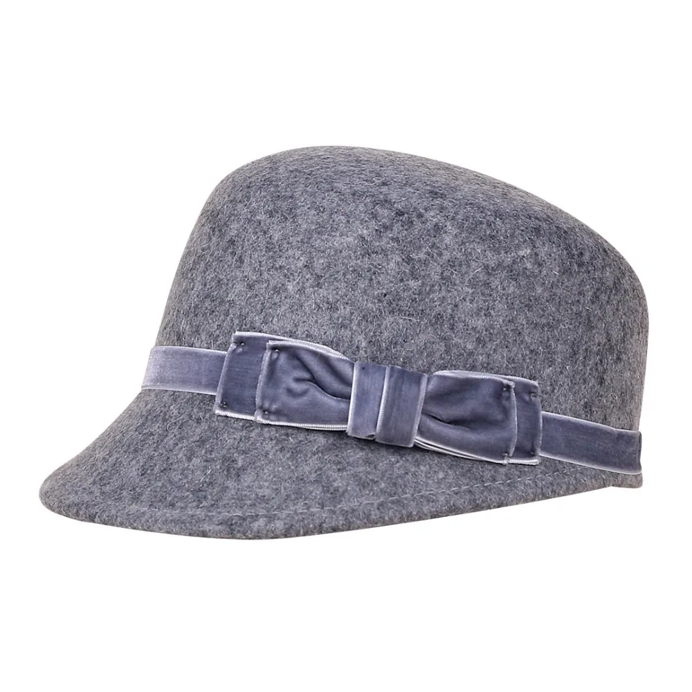 mixed gray FS, австралийские черные шерстяные фетровые женские шляпы с широкими полями, женские шляпы-Котелки с бантом, Кентукки, Дерби, церковные шляпы, женские шляпы - Цвет: mixed gray