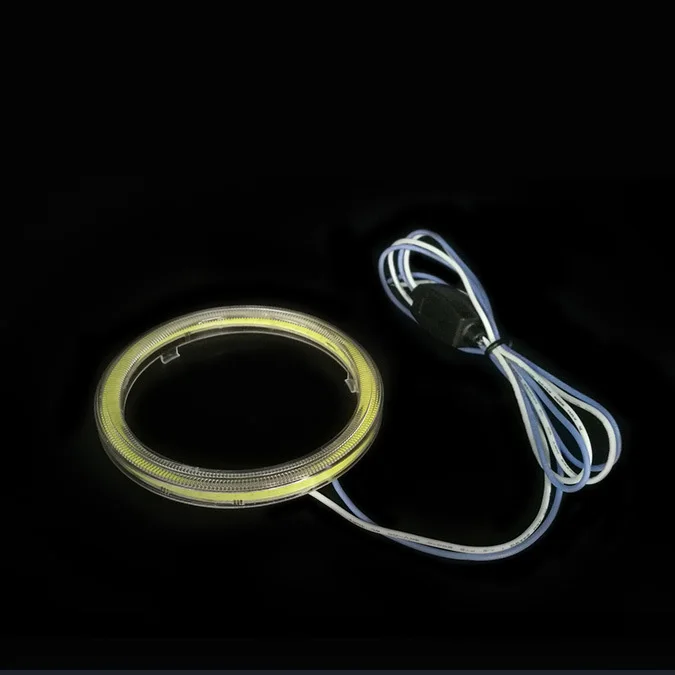 70 мм 12В Белый COB LED угол глаз кольцо Противотуманные фары с тенью для мотоцикла