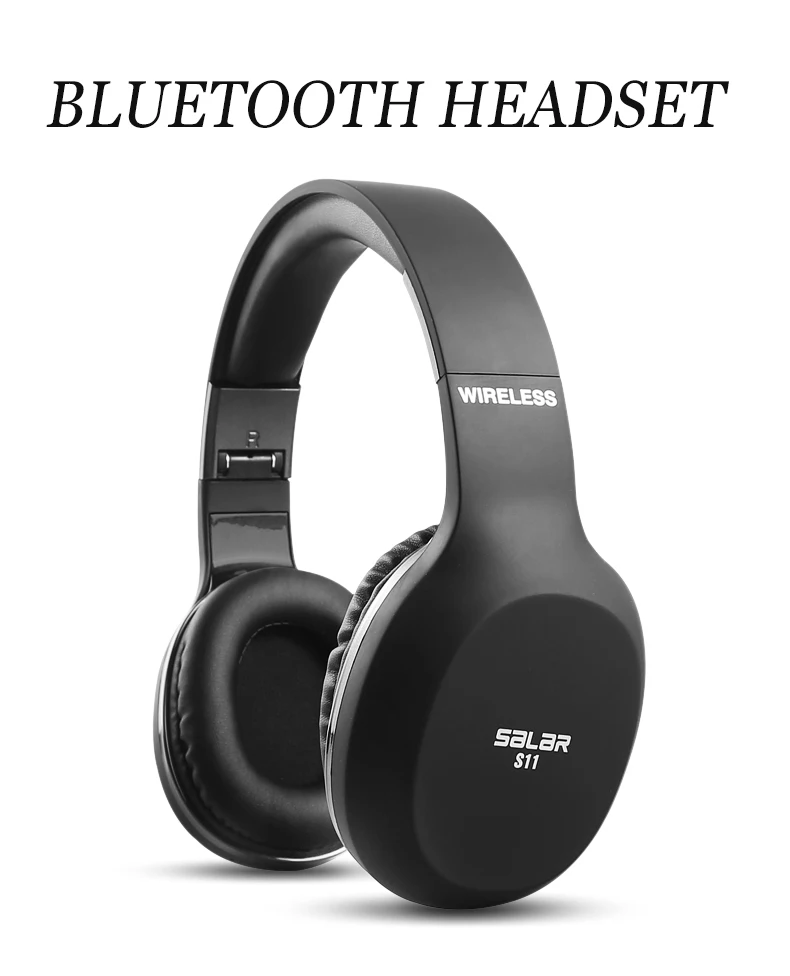 Salar S11 беспроводные наушники Bluetooth гарнитура складные наушники регулируемые наушники с микрофоном для ПК мобильного телефона mp3