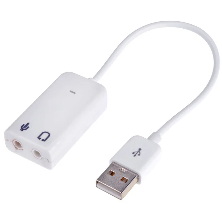 White AMKLE Внешняя USB звуковая карта USB 2,0 к разъему 3,5 мм MI 3D Аудио гарнитура микрофон наушники 7,1 канал 5HV2 адаптер для ноутбука - Цвет: White