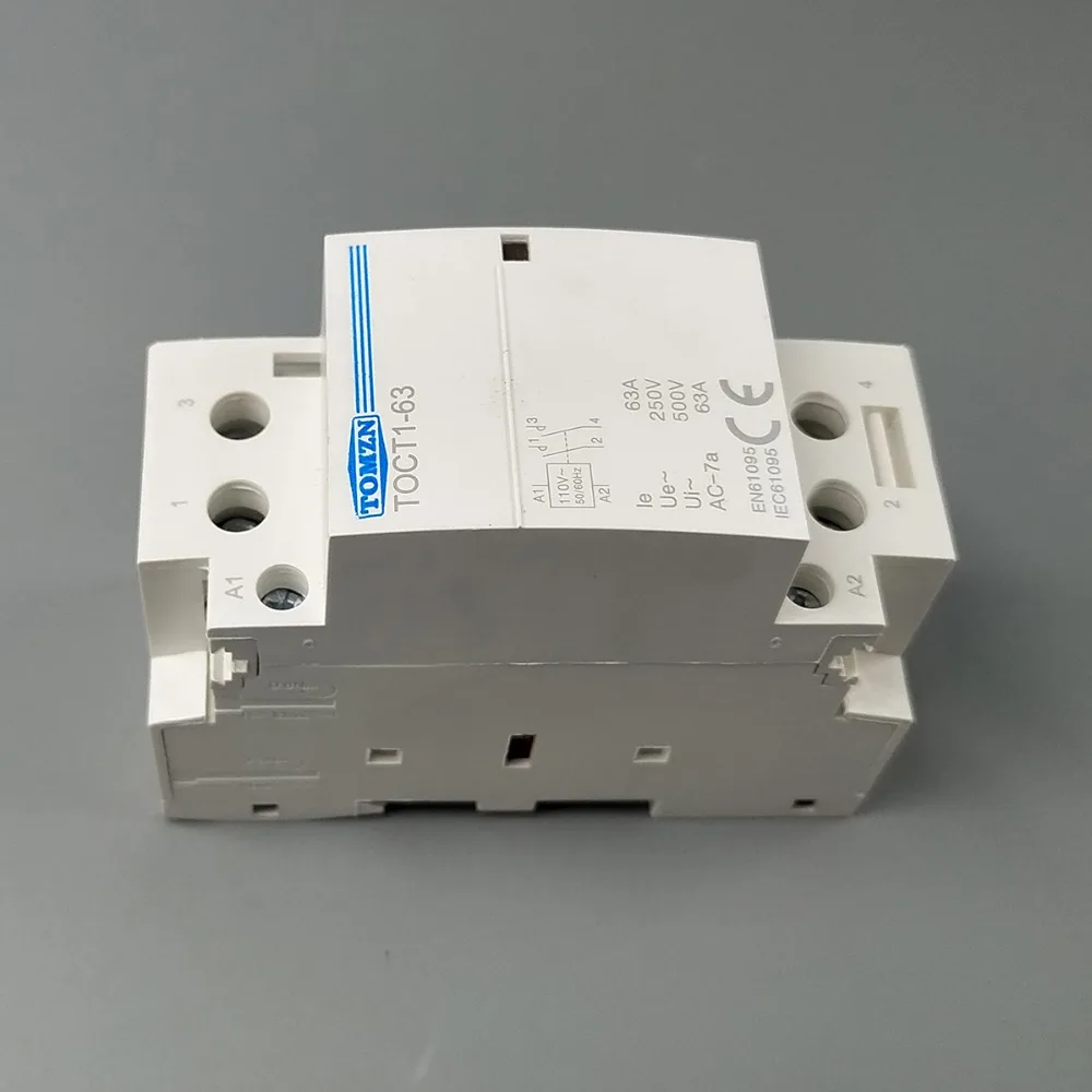 TOCT1 2P 63a 110 В катушка 230 В/220 50/60 Гц Din рейка бытовой модульный контактор переменного