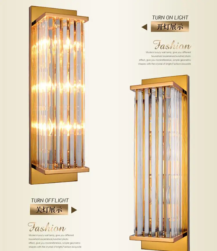 Итальянский дизайн 62 см длинное Хрустальное настенное бра для дома большое