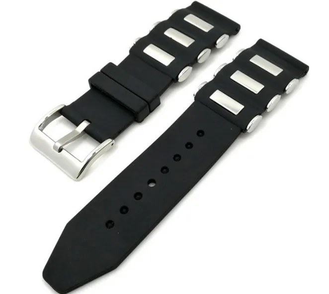

1PCS 20MM 22MM 24MM 26MM Rubber Watch band watch strap watch parts black color available -501-1WS