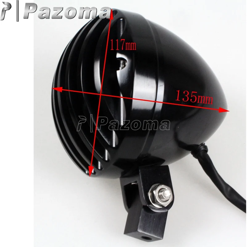 Черный Уличный мотоцикл передняя Ретро фара на заказ решетка для Harley Dyna Sportster Bobber