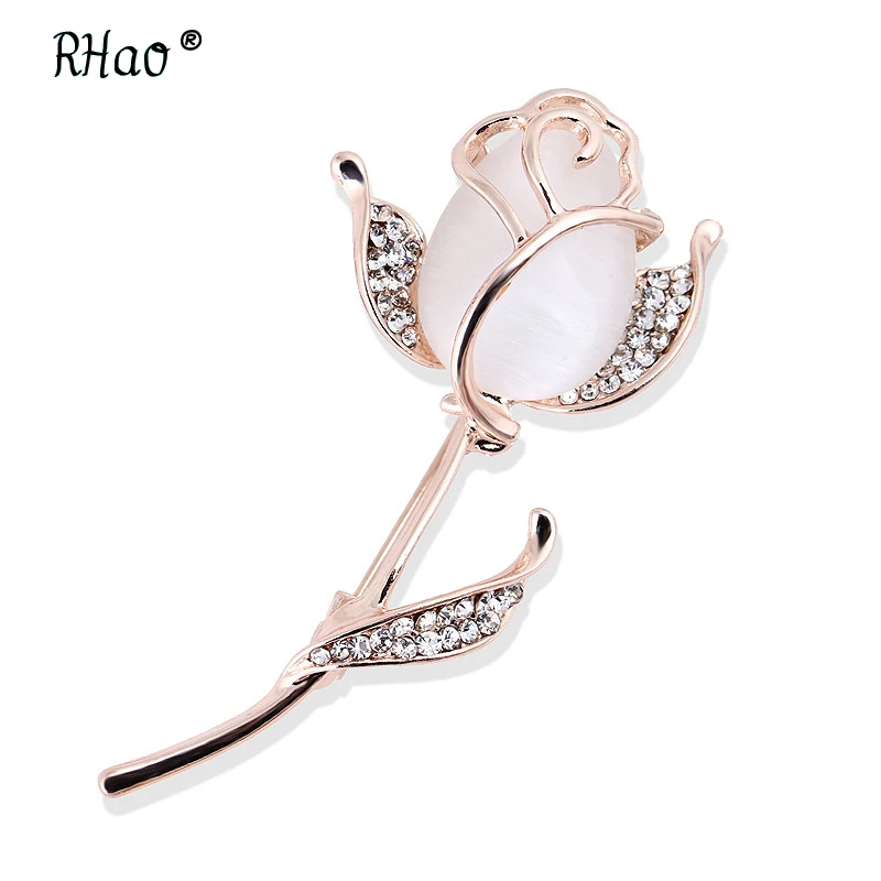 Женские Броши с опалом RHao Delicate Свадебные вечерние броши для платья ювелирные