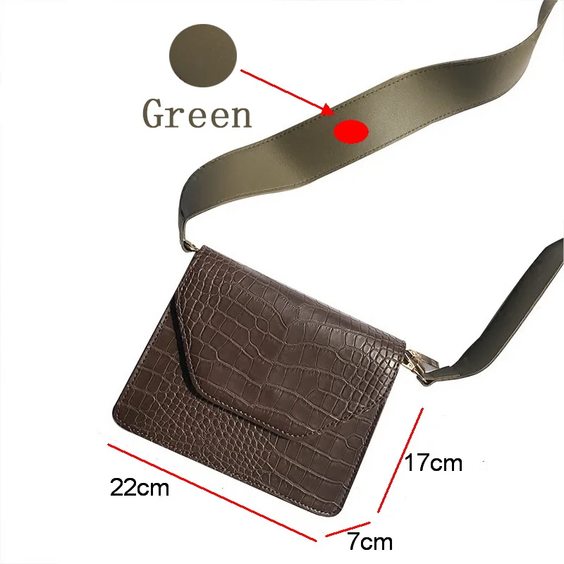 Сумка на плечо Mododiino с крокодиловым узором саквояж широком ремне для женщин