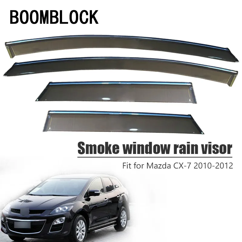 

BOOMBLOCK 4 шт. автомобильные Чехлы, козырек для окна, защита от солнца, дождя, ветра, дефлектор, тент из АБС-пластика для Mazda CX-7 CX7 2010 2011 2012