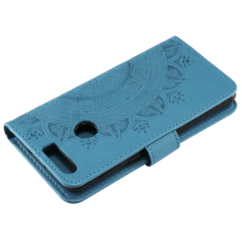 Leather Flip Wallet Totem Embossing Phone Soft Silicone Case Cover Shell Coque Funda for Huawei Y6 2018 Honor 7A 7C 8 9 9Lite 10 | Мобильные