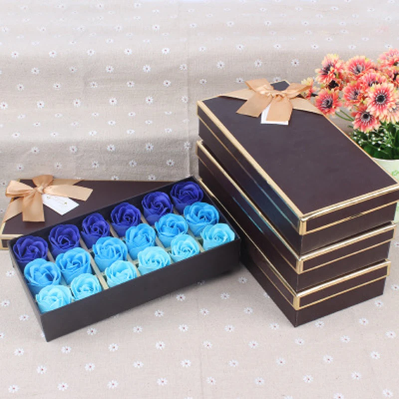 Creative Gradient Simulation Rose Soap Flowers Box Valentine's Day Birthday Gift |