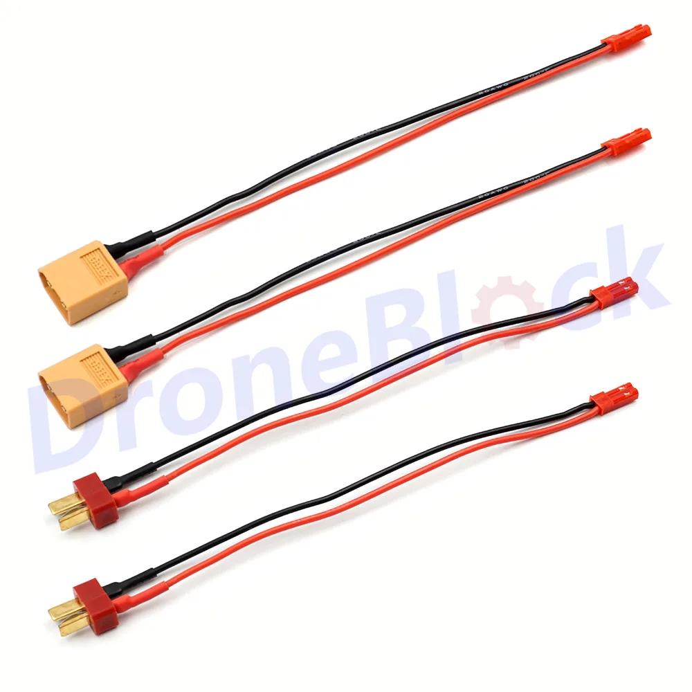 

4PCS XT60 to JST Dean T plug male to JST in-line Power Adapter Cable Wire 20AWG 150mm for RC Battery Car