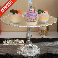 the hotel bar ktv special cake tray compote fruit tray inventory heart zinc alloy silver tray