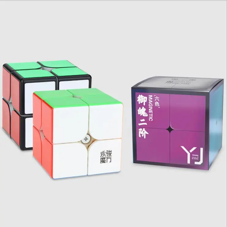 YONGJUN 2X2X2 магический скоростной кубик карманный головоломка без наклеек