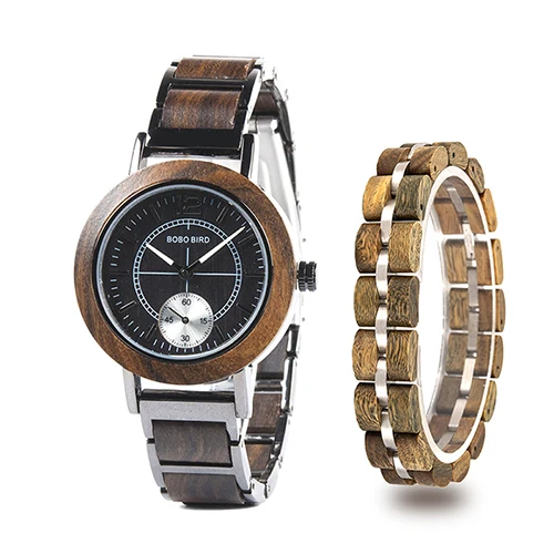 R13-1-S04-4 Reloj hombre BOBO BIRD женские часы деревянный браслет натуральное дерево, ручная работа женские часы наручные часы идея подарки - Цвет: R13-1-S04-4