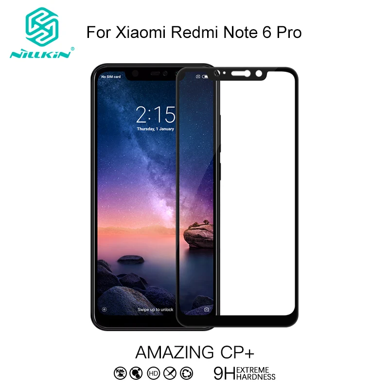 Tempered Glass For Xiaomi Redmi Note 6 Pro Screen Protector Nillkin for Note6 Protective Film CP+ Full Cover 2.5D HD 6.26&quot | Мобильные