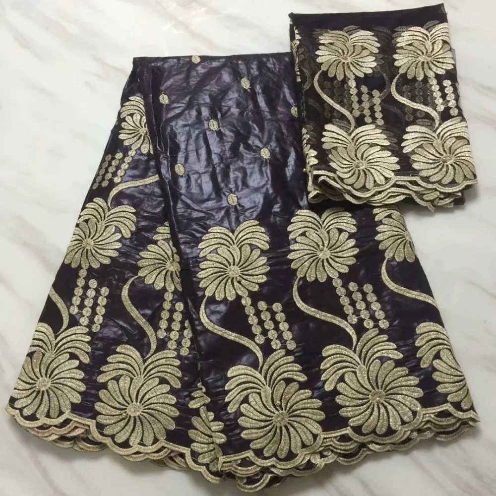 (5 + 2 ярдов) индийский Базен Riche Getzner кружевная ткань 2018 с блузкой оранжевого цвета