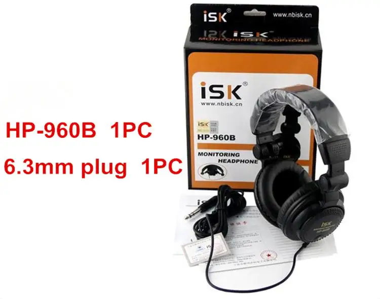 Оригинальные ISK HP-960B наушники повязка на голову Auriculares профессиональный студийный монитор динамические стерео DJ наушники HD гарнитура наушники