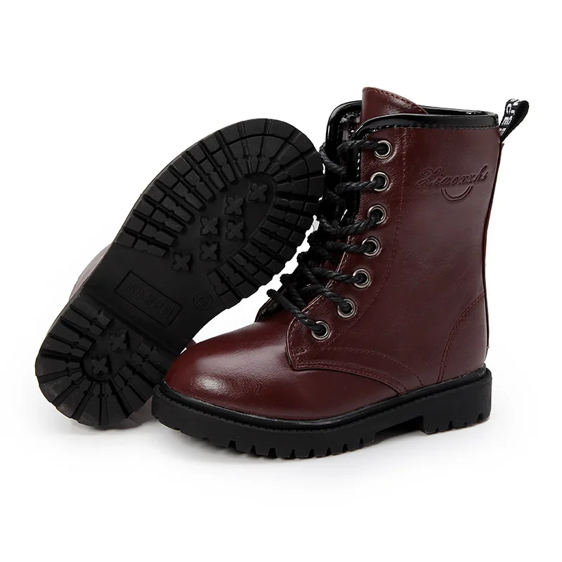 AIKELINYU/ г.; осенние детские ботинки Martens; модные ботинки в британском стиле для больших девочек; зимние высокие водонепроницаемые ботинки для мальчиков