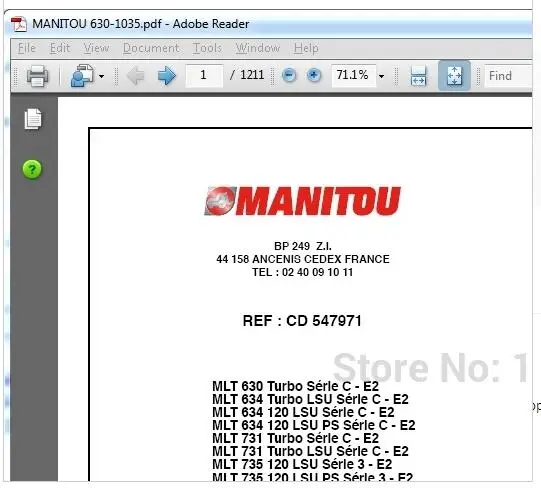 Каталоги деталей вилочного погрузчика Manitou руководства по обслуживанию и