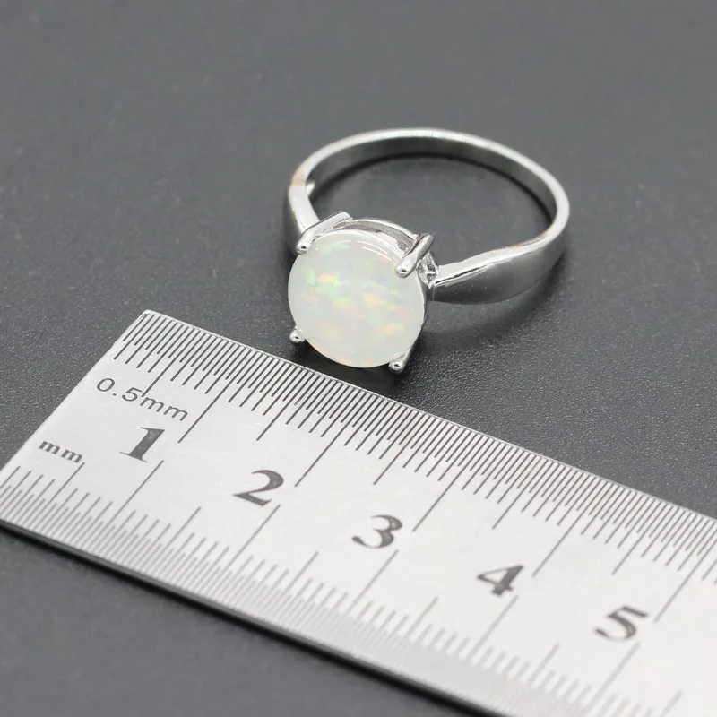 Женское кольцо из стерлингового серебра 925 пробы с круглым австралийским