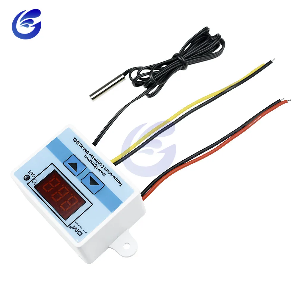 XH-W3001 W3001 Температура цифровой контроллер светодиодный AC 90-250V 110V 220V термометр термо контроллер датчика переключателя 10A DC 12V 24V