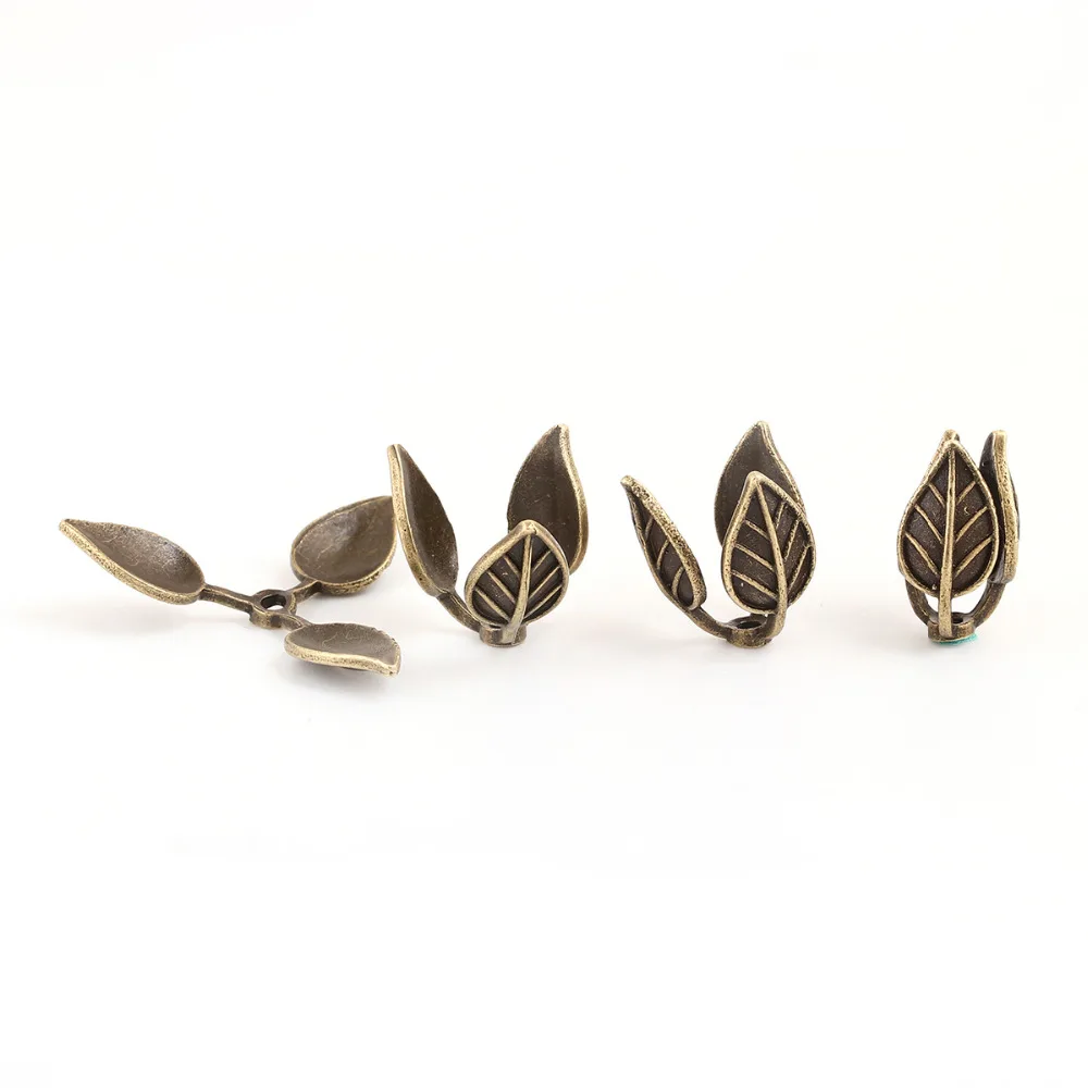 DoreenBeads Copper Antique Bronze Beads Caps Leaf Pattern Findings (Fit Beads Size: 12mm Dia.) 18mm( 6/8") x 15mm( 5/8"), 3 PCs