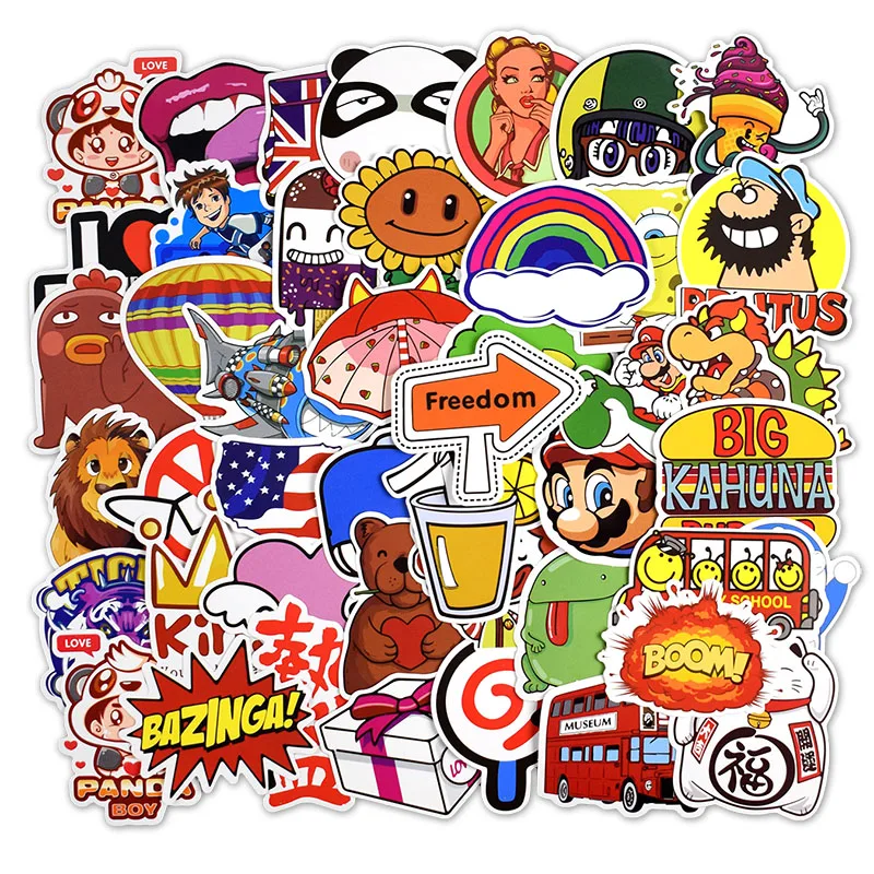 50 шт./компл. смешанный стиль наклейки для ноутбука багаж велосипеда автомобиля