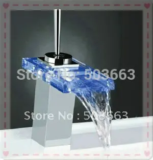 LED Battery Power 3 Colors Bathroom Sink Mixer Tap Faucet CM0216 lamp | Дом и сад
