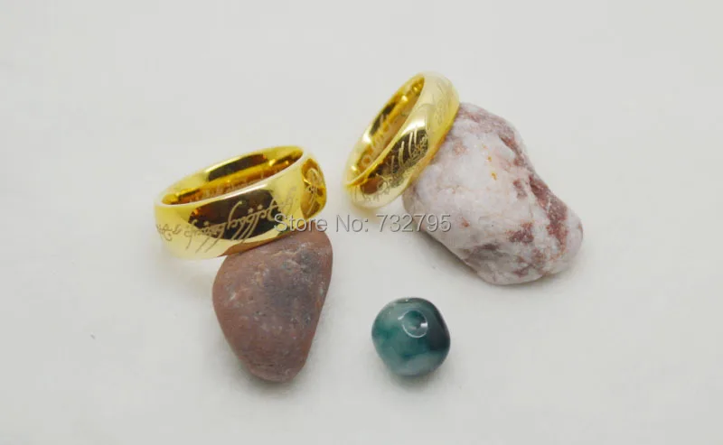 Бесплатная доставка настоящий Властелин Колец Золото вольфрамовое кольцо 8 мм