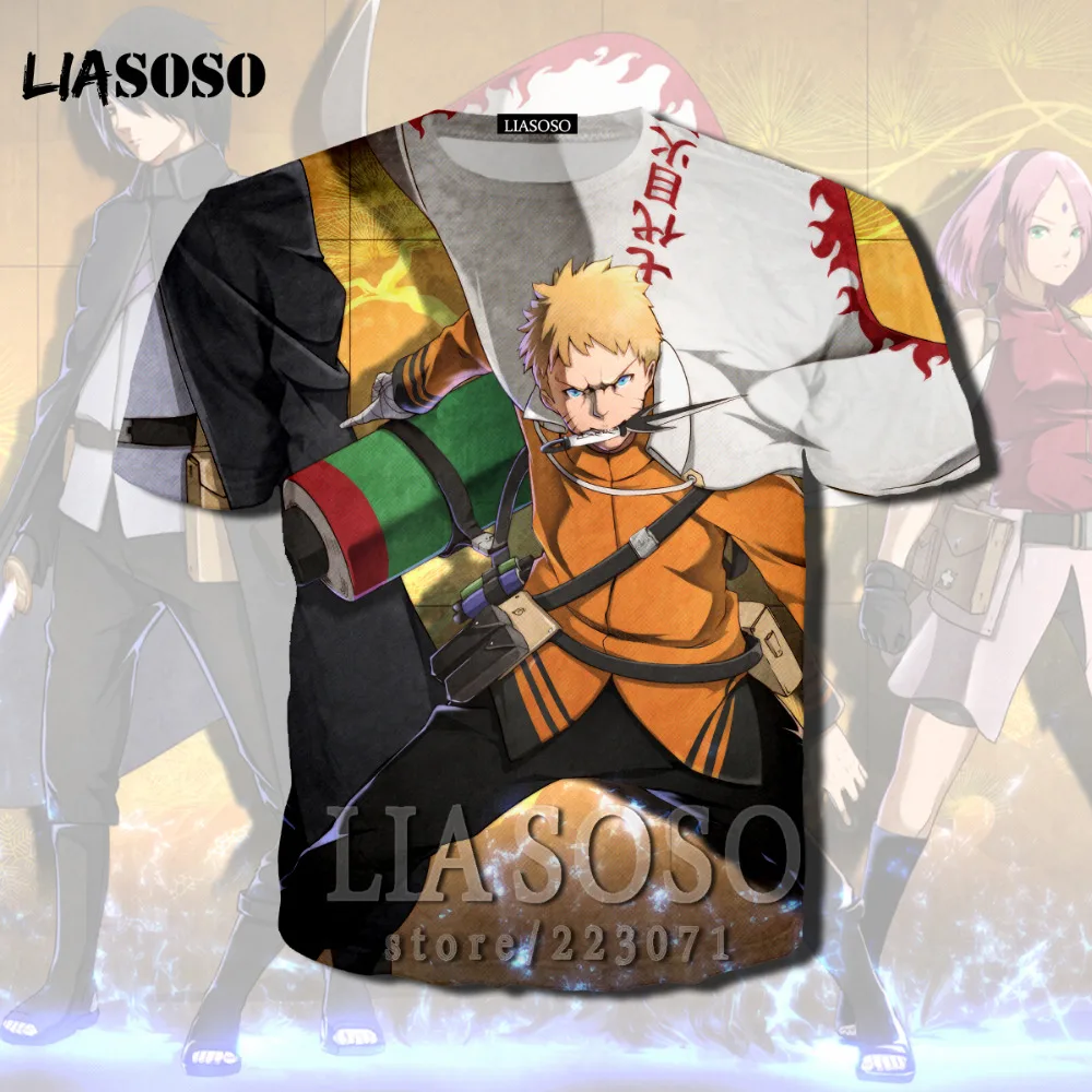 LIASOSO Ninjia Naruto BorutoT футболка аниме Акацуки Какаши Гаара Хокаге Учиха Итачи Саске для