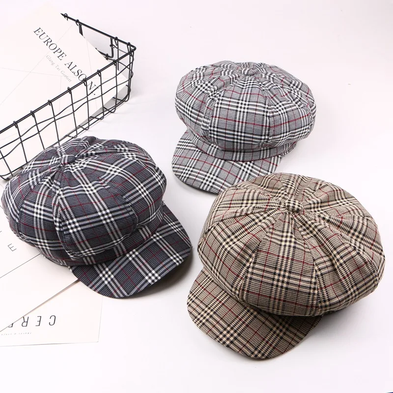Новинка 2019 модный повседневный клетчатый восьмиугольный винтажный женский