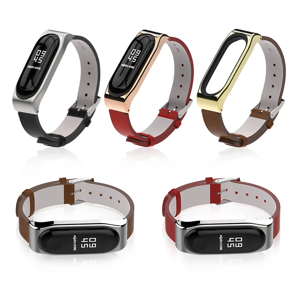 Mi jobs mi band 3 ремешок кожаный PU ремешок на запястье для Xiaomi mi ремешок 3 ремешок для смарт-часов браслет Correa mi band 4 Ремешок Браслет