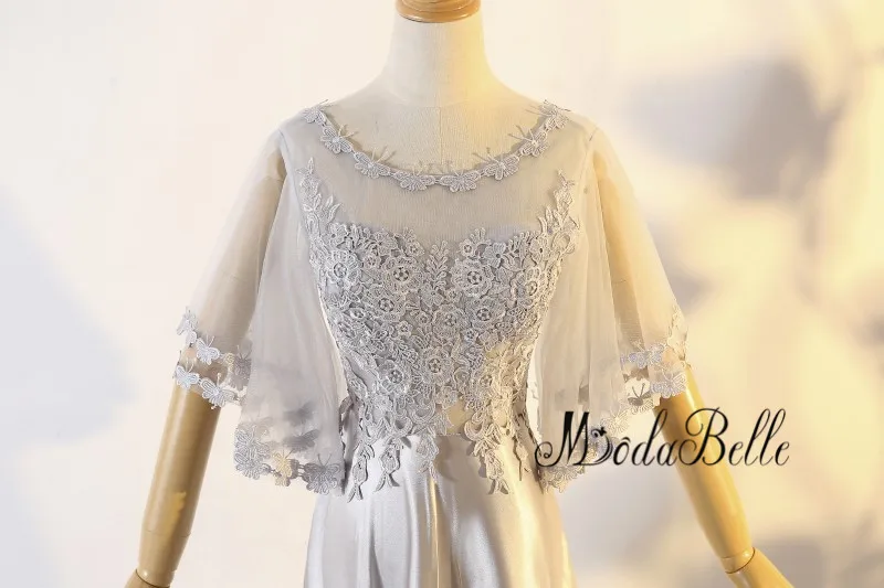 Modabelle/элегантное кружевное платье для выпускного вечера с бабочками серые