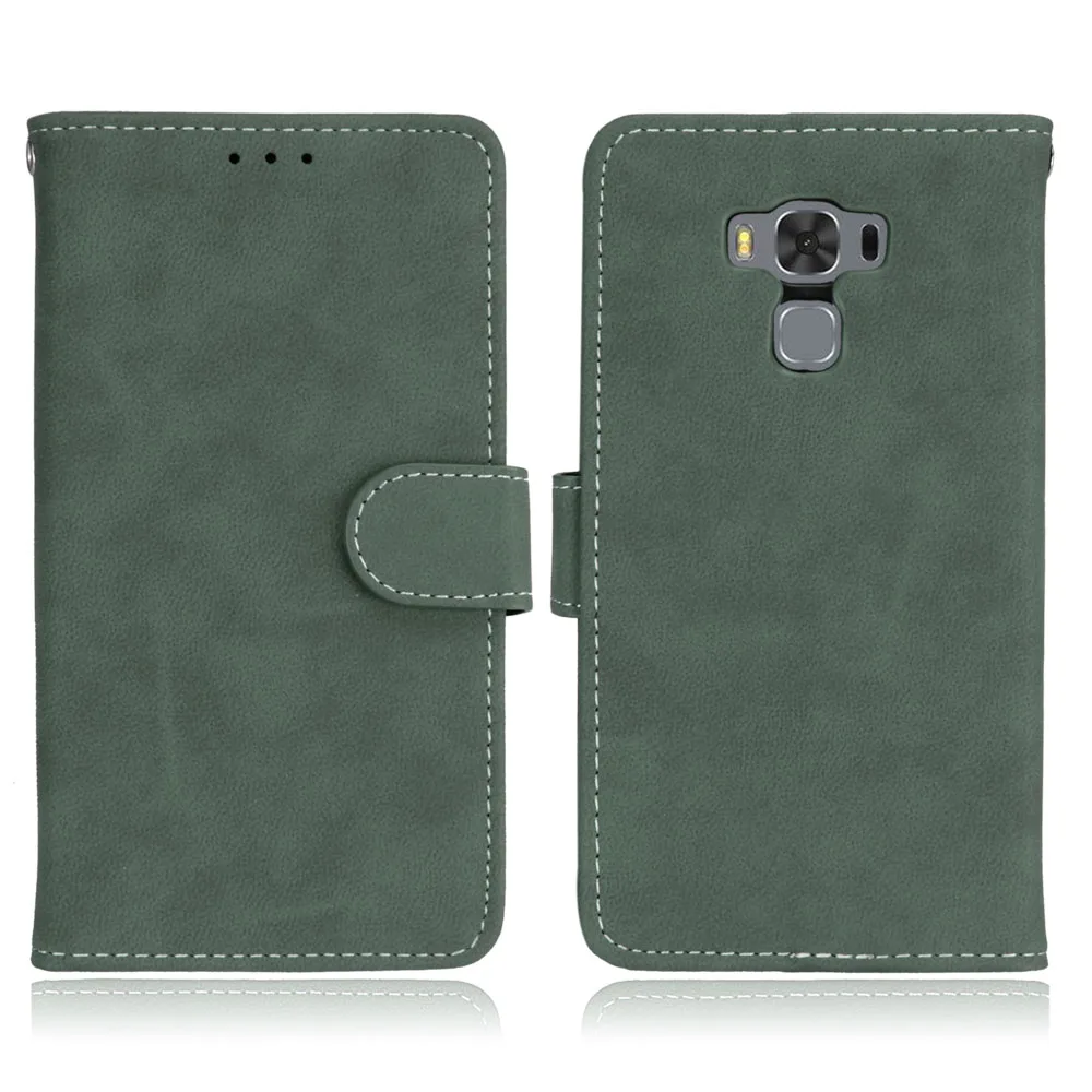 Чехол для Funda Asus Zenfone 3 Max ZC553KL, откидной кошелек, мягкий чехол из искусственной кожи для Asus Zenfone 3 Max ZC553KL 5,", Чехол - Цвет: Green