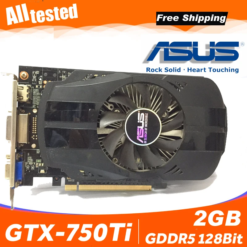 Asus GTX750TI GTX 750TI 2 Гб D5 DDR5 128 бит ПК настольный PCI Express 3 0 компьютерная графика 2G