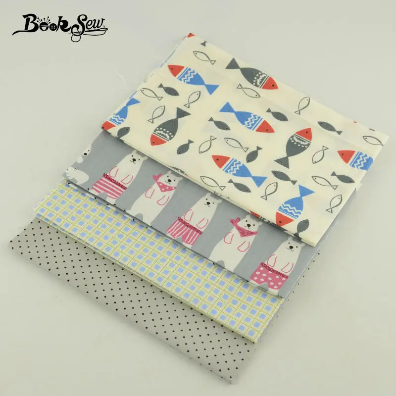 100% Cotton twill animals/ stripes and black dots style Fabri Home Textile booksew tildas materials Patchwork Sewing Clothing|cotton twill|patchwork