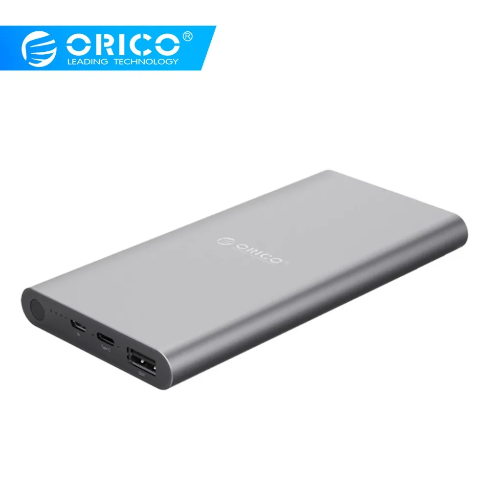 ORICO T1 внешний аккумулятор 10000 мАч type-C двойной выход Внешняя батарея Быстрая зарядка для samsung Xiaomi huawei