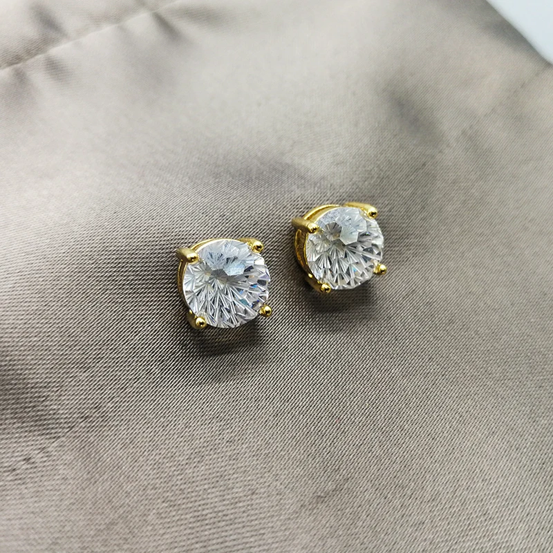 Vanssey винтажные модные круглые циркониевые серьги гвоздики с фейерверком