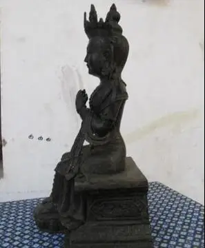 14&quot Tibet Buddhism Temple Bronze Copper Maitreya Kwan-yin Guanyin Buddha Statue | Дом и сад