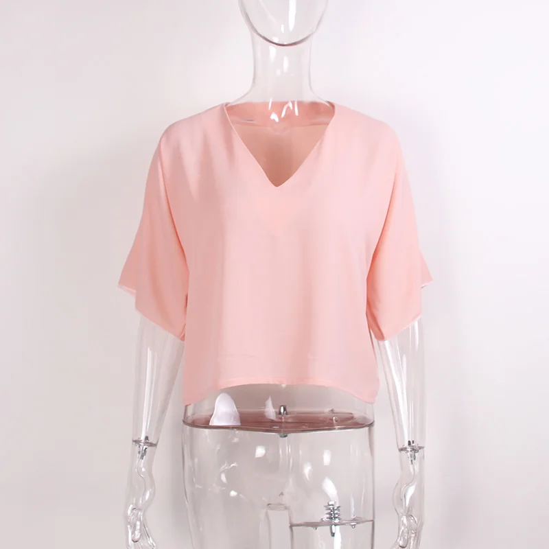 Aescondo Летняя Новинка 2017 г. Для женщин с коротким рукавом v-образной горловиной