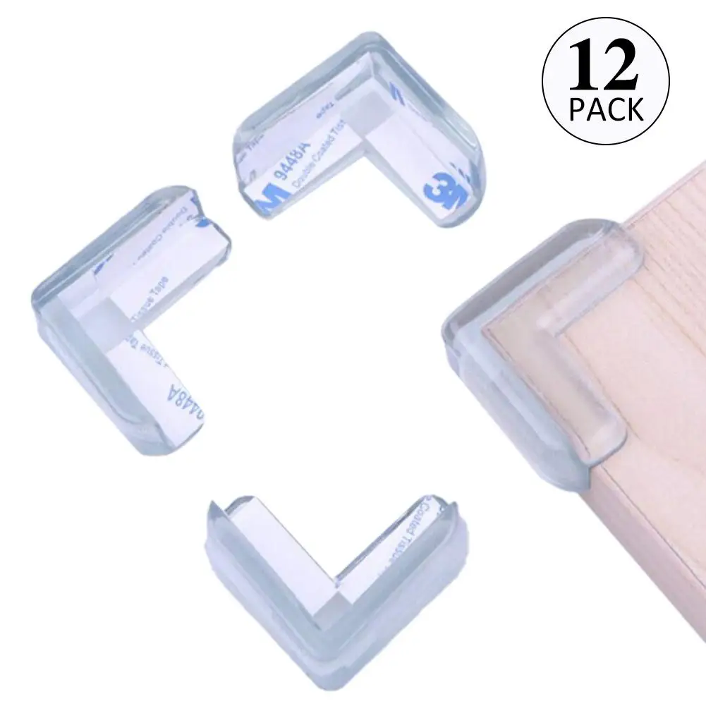 

12PCS Child Safety Transparent Anti - Collision Protection Corner Guard Angle Thickened Set Table Protective Corner For Baby