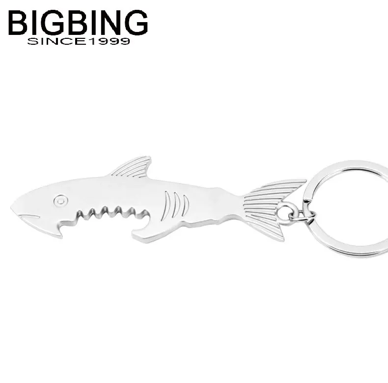 KE039 BIGBING модный серебристый брелок для ключей с тигром акулой подарок автомобиля