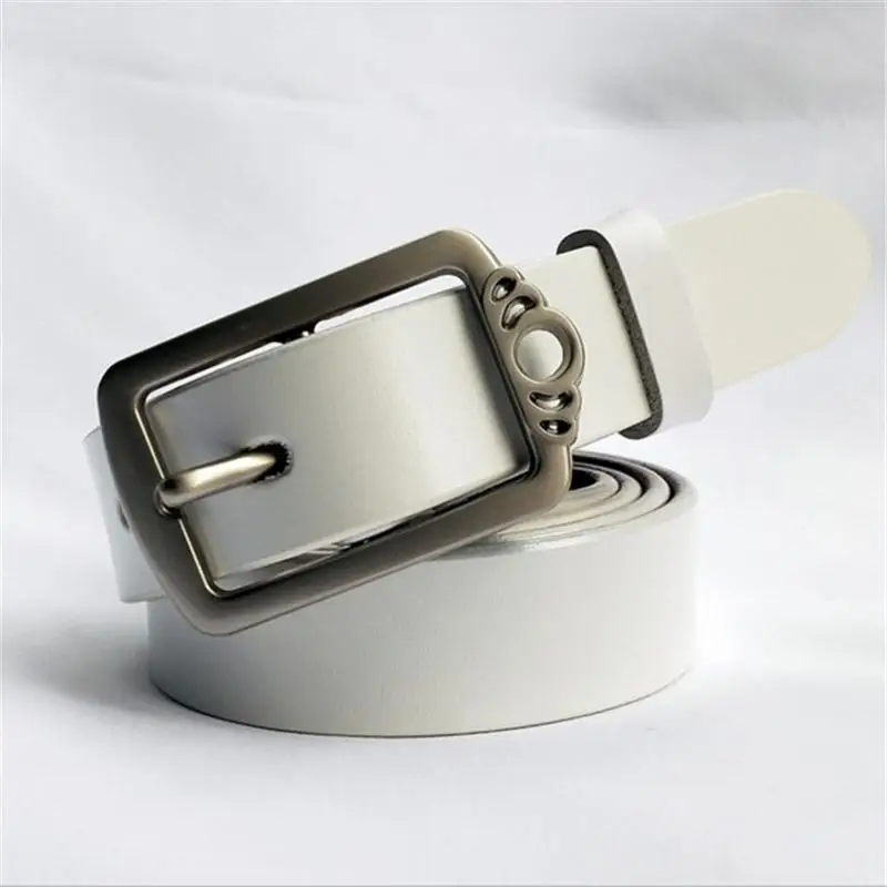 White SupSindy кожа Ремни для Для Женщин пряжкой Винтаж Женский пояс роскошный коричневый кожаный Для женщин ремень под джинсы наивысшего качества - Цвет: White