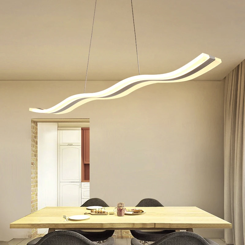 Креативная акриловая волнистая светодиодная люстра для ресторана спальни