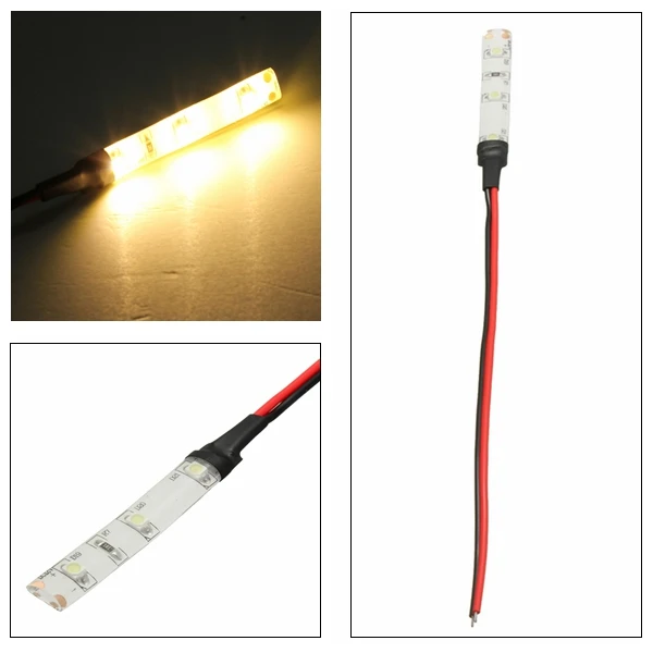 Warm White 12 В 3 светодиодный 3528 SMD IP65 Водонепроницаемый светодиодный ленточный светильник, гибкая лампа для авто, мотоцикла, Стайлинг, универсальное украшение автомобиля, красочное - Испускаемый цвет: Warm White