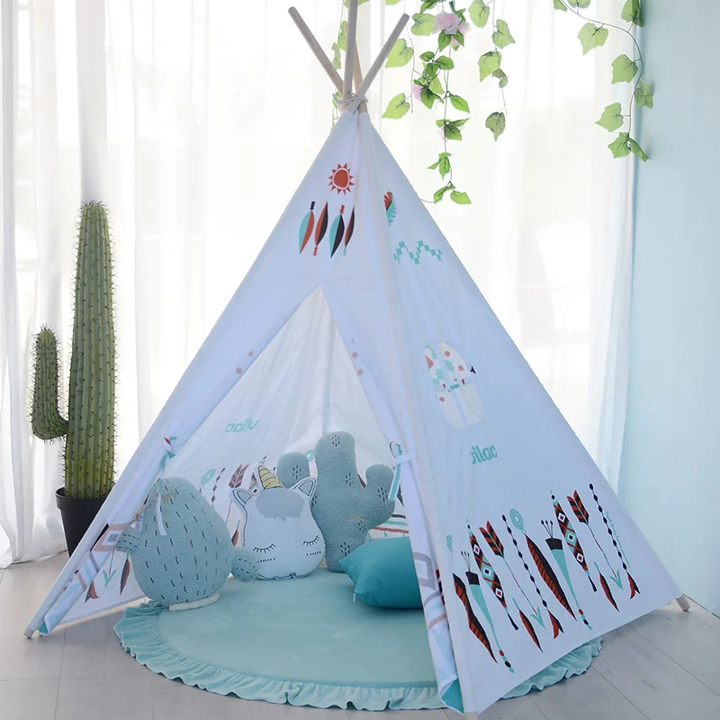 Хлопок креп палатка-вигвам для детей ребенок Типи детская комната Wigwam игровой