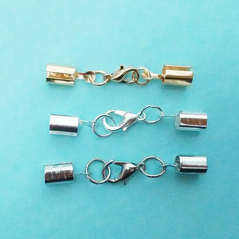 Обжимные концы leateher шнур ожерелье веревки обжимные концевые наконечники с