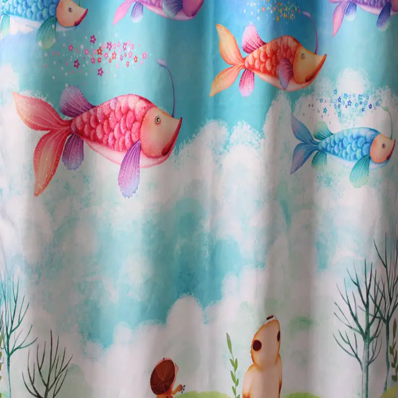 Personal Tailor 2x Window Drapery Curtain Nursery Kids Children Room Dressing Tulle Sheer 200x260cm Fish Cloud Grass Tree | Дом и сад