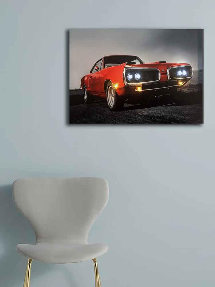 Ретро спортивный автомобиль Chevrolet Impala 1960S с SRT Настенная картина светильник светодиодный холст печать искусство в рамке живопись подарок для украшения дома